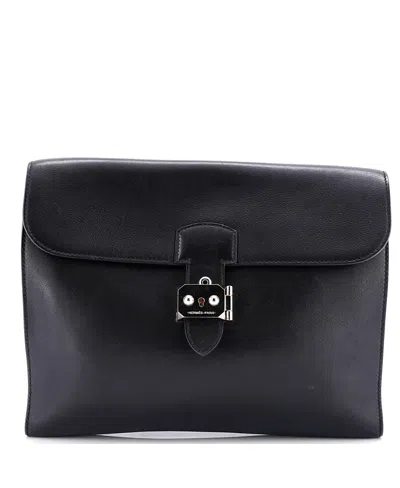 Pre-owned Pre-owned Hermes  Hermes 29 Sac A Depeches Messenger Bag Evergrain In Black