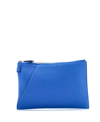 Pre-owned Pre-owned Hermes  Hermes 30 Cabavertige Pouch Leather In Blue