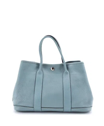 Pre-owned Pre-owned Hermes  Hermes 30 Garden Party Tote Leather In Blue