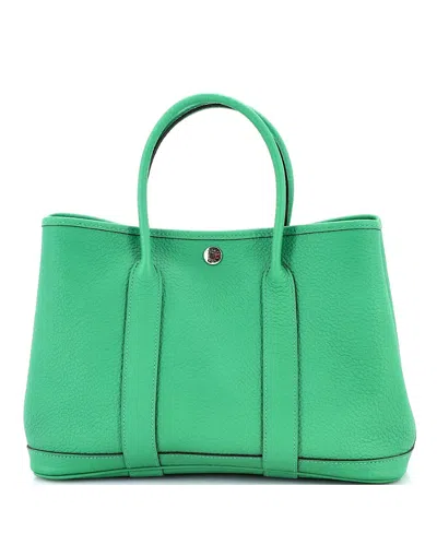 Pre-owned Pre-owned Hermes  Hermes 30 Garden Party Tote Leather In Green