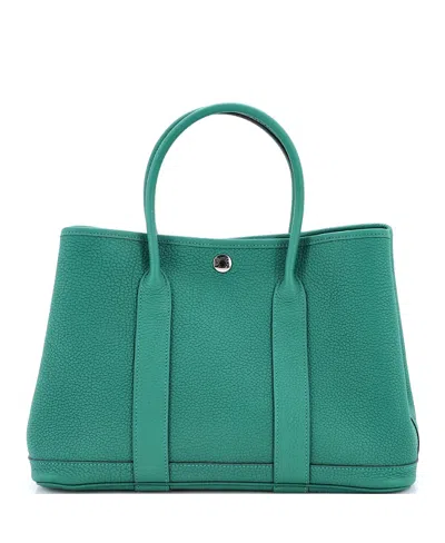 Pre-owned Pre-owned Hermes  Hermes 30 Garden Party Tote Leather In Green