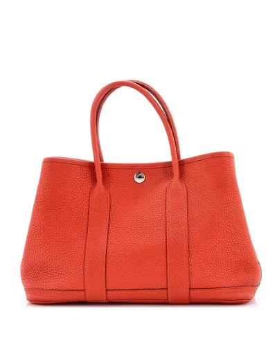 Pre-owned Pre-owned Hermes  Hermes 30 Garden Party Tote Leather In Orange