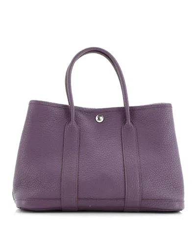 Pre-owned Pre-owned Hermes  Hermes 30 Garden Party Tote Leather In Purple