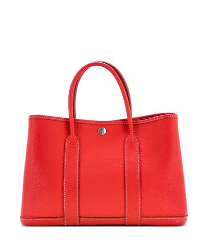 Pre-owned Pre-owned Hermes  Hermes 30 Garden Party Tote Leather In Red
