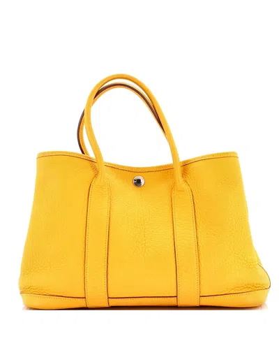 Pre-owned Pre-owned Hermes  Hermes 30 Garden Party Tote Leather In Yellow