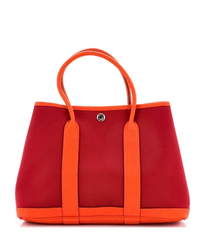 Pre-owned Pre-owned Hermes  Hermes 30 Garden Party Tote Toile And Leather