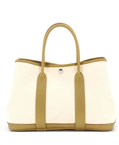 Pre-owned Pre-owned Hermes  Hermes 30 Garden Party Tote Toile And Leather In Brown