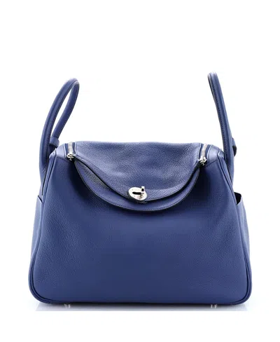 Pre-owned Pre-owned Hermes  Hermes 30 Lindy Bag Clemence In Blue
