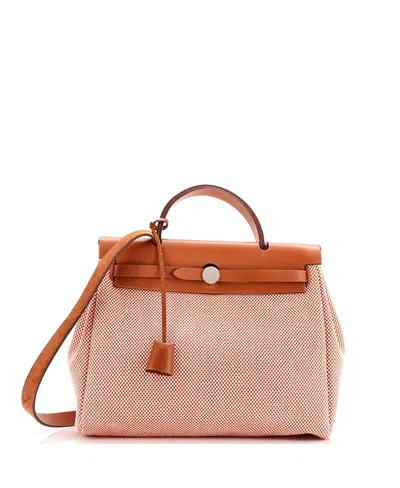 Pre-owned Pre-owned Hermes  Hermes 31 Herbag Zip Criss Viking Toile And Leather In Brown