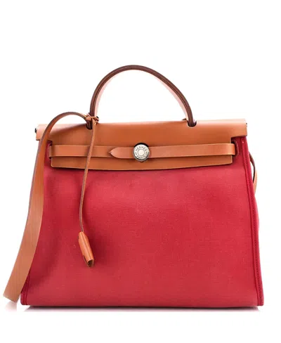 Pre-owned Pre-owned Hermes  Hermes 31 Herbag Zip Leather And Toile
