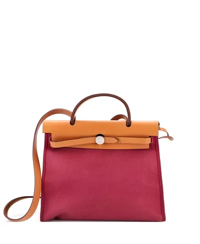 Pre-owned Pre-owned Hermes  Hermes 31 Herbag Zip Leather And Toile In Multi