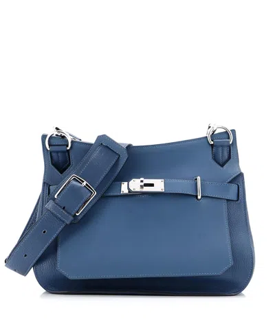 Pre-owned Pre-owned Hermes  Hermes 31 Jypsiere Bag Clemence And Swift In Blue