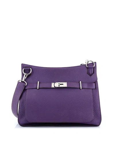 Pre-owned Pre-owned Hermes  Hermes 34 Jypsiere Bag Clemence In Purple