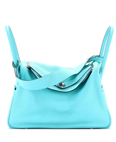 Pre-owned Pre-owned Hermes  Hermes 34 Lindy Bag Clemence In Blue
