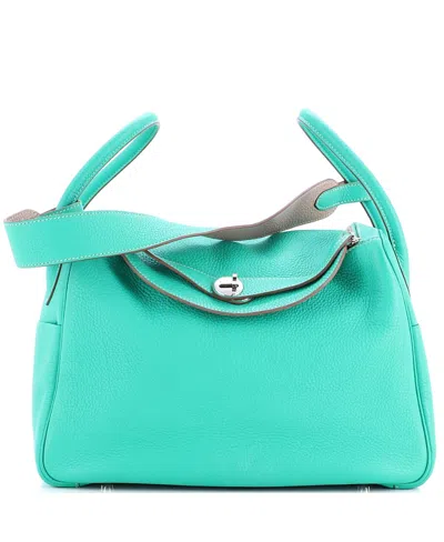 Pre-owned Pre-owned Hermes  Hermes 34 Lindy Bag Verso Clemence In Green