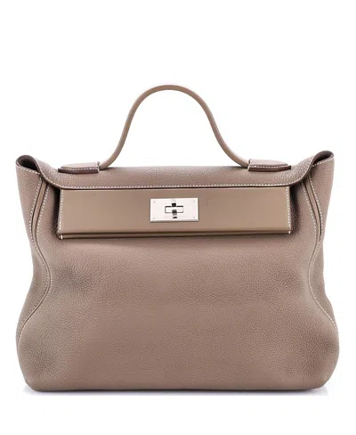 Pre-owned Pre-owned Hermes  Hermes 35 24/24 Bag Togo With Swift In Gray