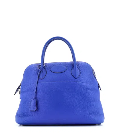 Pre-owned Pre-owned Hermes  Hermes 35 Bolide Bag Clemence In Blue