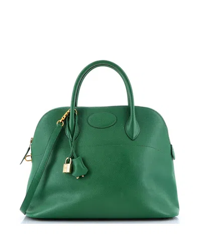 Pre-owned Pre-owned Hermes  Hermes 35 Bolide Bag Courchevel In Green