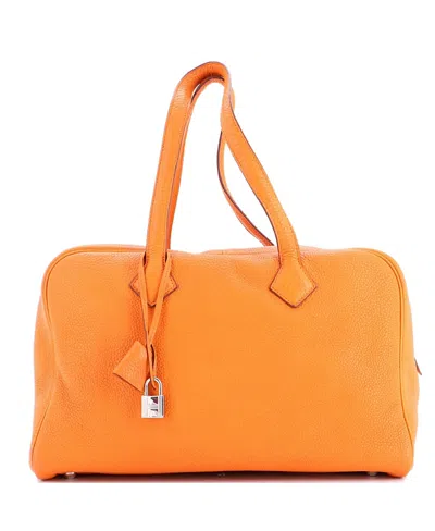 Pre-owned Pre-owned Hermes  Hermes 35 Victoria Ii Bag Clemence In Orange