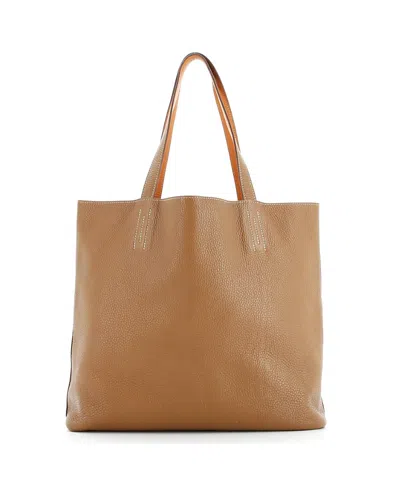 Pre-owned Pre-owned Hermes  Hermes 36 Double Sens Tote Clemence In Brown