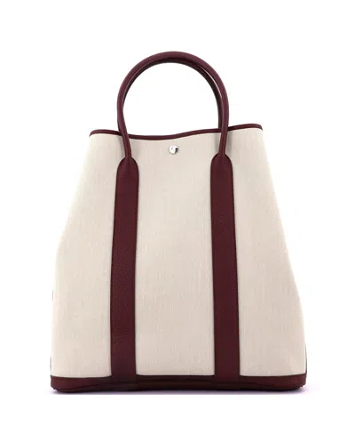 Pre-owned Pre-owned Hermes  Hermes 36 Garden File Tote Toile And Leather