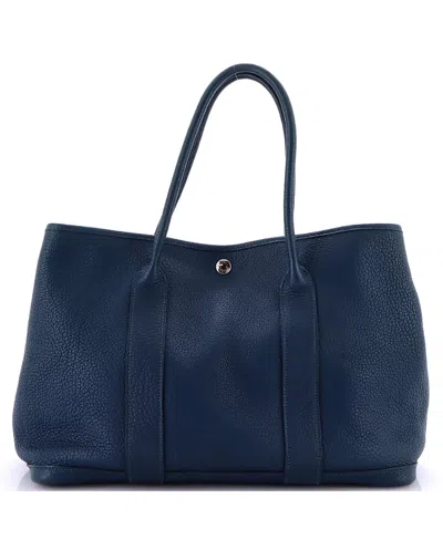 Pre-owned Pre-owned Hermes  Hermes 36 Garden Party Tote Leather In Blue