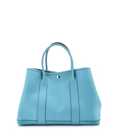 Pre-owned Pre-owned Hermes  Hermes 36 Garden Party Tote Leather In Blue