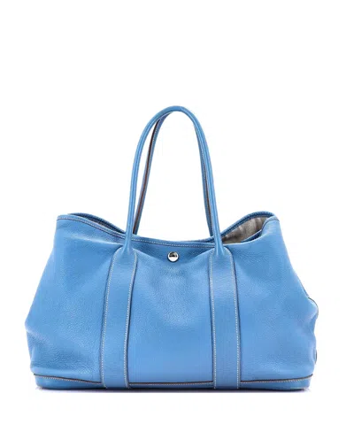 Pre-owned Pre-owned Hermes  Hermes 36 Garden Party Tote Leather In Blue