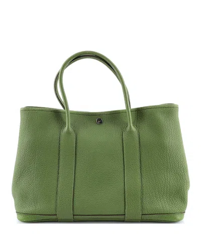 Pre-owned Pre-owned Hermes  Hermes 36 Garden Party Tote Leather In Green