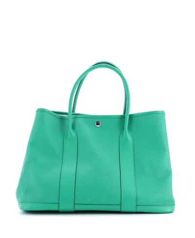 Pre-owned Pre-owned Hermes  Hermes 36 Garden Party Tote Leather In Green