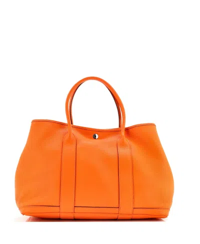 Pre-owned Pre-owned Hermes  Hermes 36 Garden Party Tote Leather In Orange