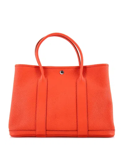 Pre-owned Pre-owned Hermes  Hermes 36 Garden Party Tote Leather In Orange