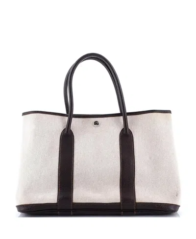 Pre-owned Pre-owned Hermes  Hermes 36 Garden Party Tote Toile And Leather