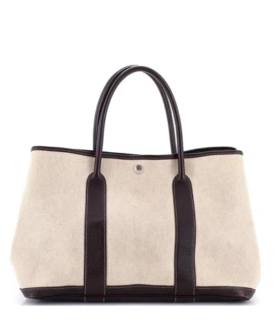 Pre-owned Pre-owned Hermes  Hermes 36 Garden Party Tote Toile And Leather