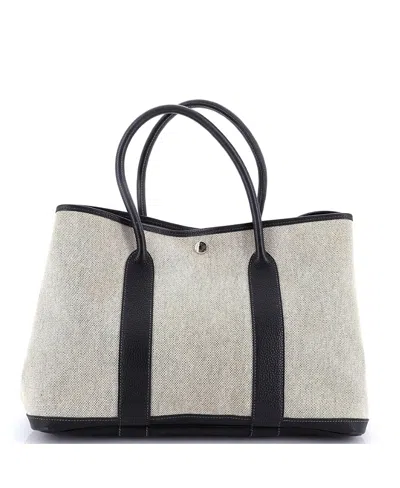 Pre-owned Pre-owned Hermes  Hermes 36 Garden Party Tote Toile And Leather In Blue