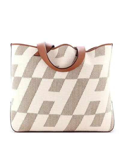 Pre-owned Pre-owned Hermes  Hermes 40 Cabas H En Biais Tote Canvas With Leather In Brown