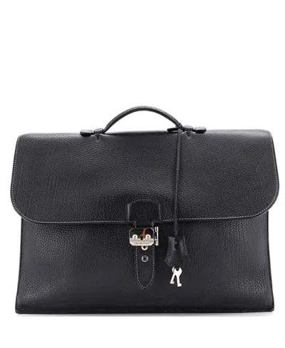Pre-owned Pre-owned Hermes  Hermes 41 Sac A Depeches Bag Fjord In Blue