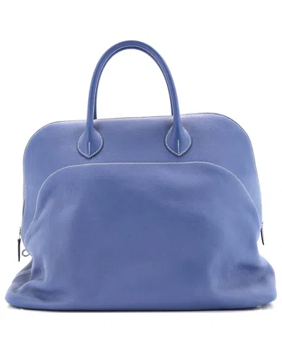 Pre-owned Pre-owned Hermes  Hermes 45 Bolide Relax Bag Evercolor In Blue