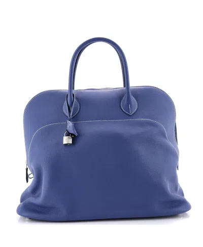 Pre-owned Pre-owned Hermes  Hermes 45 Bolide Relax Bag Evercolor In Blue