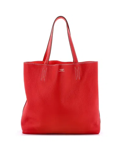 Pre-owned Pre-owned Hermes  Hermes 45 Double Sens Tote Clemence In Red