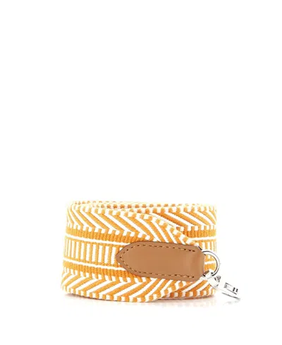Pre-owned Hermes  Hermes 50 Sangle Shoulder Strap Cavale Canvas In Orange