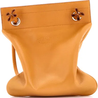 Pre-owned Hermes  Hermes Aline Bag Milo Lambskin And Swift Mini In Brown