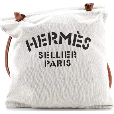 Pre-owned Hermes  Hermes Aline Bag Toile Mm In Sand