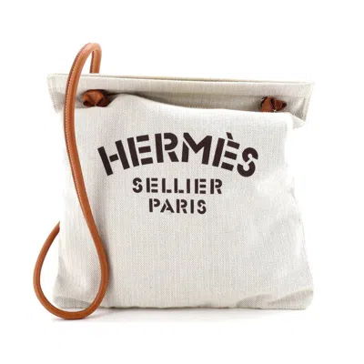 Pre-owned Hermes  Hermes Aline Bag Toile Mm In White