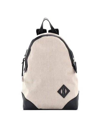 Pre-owned Pre-owned Hermes  Hermes Allback Backpack Bivouac Toile With Leather In Neutral