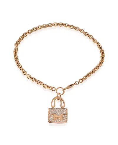 Pre-owned Pre-owned Hermes  Hermes Amulettes Collection 18k Rose Gold Bracelet