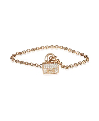 Pre-owned Pre-owned Hermes  Hermes Amulettes Collection Constance 18k Rose Gold Bracelet In Pink