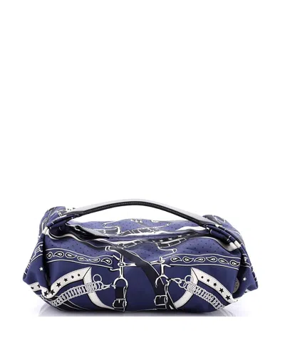Pre-owned Pre-owned Hermes  Hermes Balusoie Bag Printed Silk And Leather