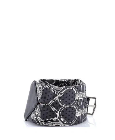 Pre-owned Pre-owned Hermes  Hermes Banasilk Belt Bag Printed Silk And Leather