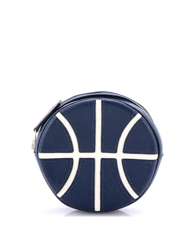 Pre-owned Pre-owned Hermes  Hermes Basketball Change Purse Leather In Blue